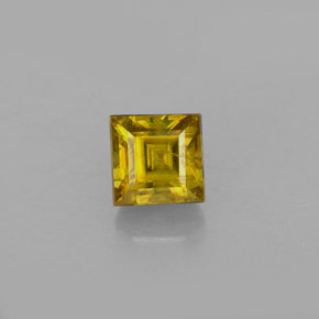 0.83 ct Yellow Sphene Gemstone, Sphene Gem in Square Facet Shape for Sale.