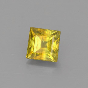 0.73 ct Yellow Sphene Stone, Natural Sphene in Square Facet Shape for Sale