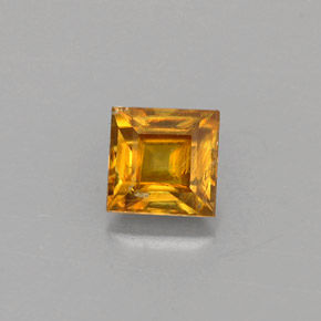 0.42 ct Yellow Sphene Gemstone, Sphene Gem in Square Facet Shape for Sale.