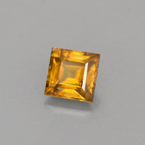 0.42 ct Yellow Sphene Stone, Natural Sphene in Square Facet Shape for Sale