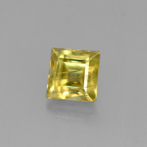 0.38 ct Yellow Sphene Gemstone, Sphene Gem in Square Facet Shape for Sale.