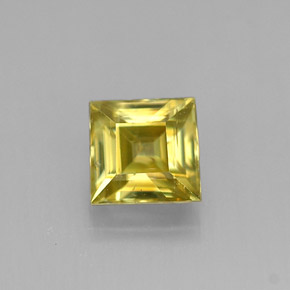 0.45 ct Yellow Sphene Gemstone, Sphene Gem in Square Facet Shape for Sale.