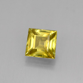 0.45 ct Yellow Sphene Stone, Natural Sphene in Square Facet Shape for Sale