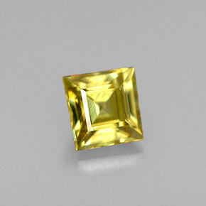 0.43 ct Gold Sphene Stone, Natural Sphene in Square Facet Shape for Sale