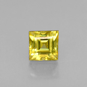 0.35 ct Yellow Sphene Gemstone, Sphene Gem in Square Facet Shape for Sale.