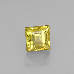 0.35 ct Yellow Sphene Stone, Natural Sphene in Square Facet Shape for Sale