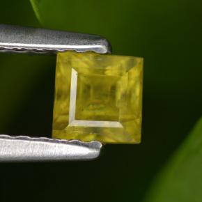 0.43 ct Yellow Sphene Gemstone, Sphene Gem in Square Step-Cut Shape for Sale.