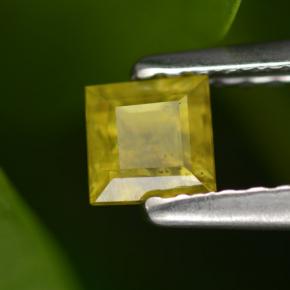 0.43 ct Yellow Sphene Stone, Natural Sphene in Square Step-Cut Shape for Sale
