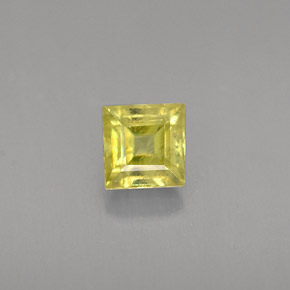 0.36 ct Yellow Sphene Gemstone, Sphene Gem in Square Facet Shape for Sale.