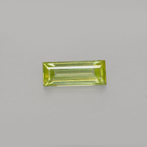 0.41 ct Green Sphene Gemstone, Sphene Gem in Baguette Facet Shape for Sale.