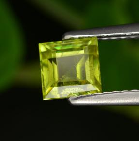 0.99 ct Green Sphene Stone, Natural Sphene in Square Step-Cut Shape for Sale