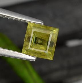 0.76 ct Yellow Sphene Gemstone, Sphene Gem in Square Step-Cut Shape for Sale.