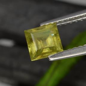 0.76 ct Yellow Sphene Stone, Natural Sphene in Square Step-Cut Shape for Sale