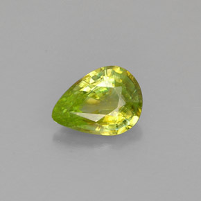 0.67 ct Green Sphene Gemstone, Sphene Gem in Pear Facet Shape for Sale.