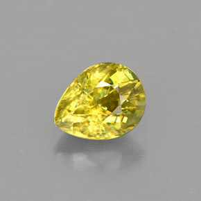 1.00 ct Yellow Sphene Gemstone, Sphene Gem in Pear Facet Shape for Sale.