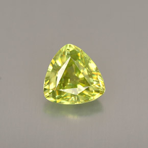 0.77 ct Green Sphene Gemstone, Sphene Gem in Trillion Facet Shape for Sale.