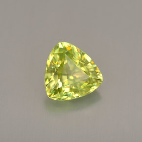 0.77 ct Green Sphene Stone, Natural Sphene in Trillion Facet Shape for Sale
