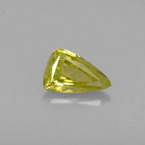 0.63 ct Green Sphene Gemstone, Sphene Gem in Trillion Facet Shape for Sale.