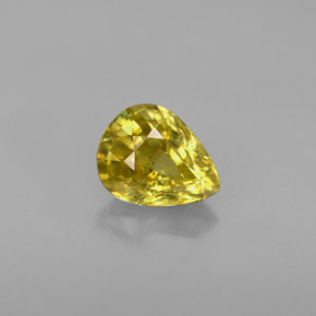 0.92 ct Yellow Sphene Gemstone, Sphene Gem in Pear Facet Shape for Sale.
