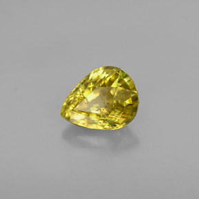 0.92 ct Yellow Sphene Stone, Natural Sphene in Pear Facet Shape for Sale