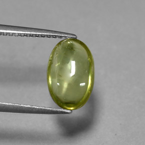2.07 ct Green Sphene Stone, Natural Sphene in Oval Cabochon Shape for Sale