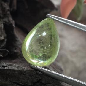 2.24 ct Green Sphene Gemstone, Sphene Gem in Pear Cabochon Shape for Sale.