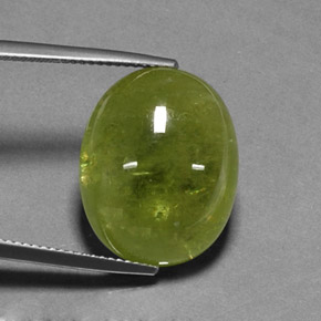 21.01 ct Green Sphene Stone, Natural Sphene in Oval Cabochon Shape for Sale