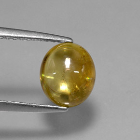 2.04 ct Yellow Sphene Stone, Natural Sphene in Oval Cabochon Shape for Sale
