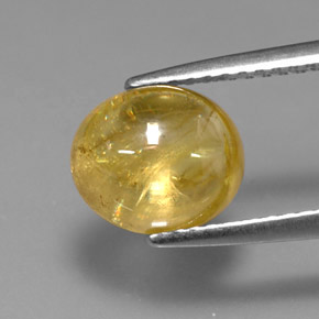 2.82 ct Gold Sphene Gemstone, Sphene Gem in Oval Cabochon Shape for Sale.