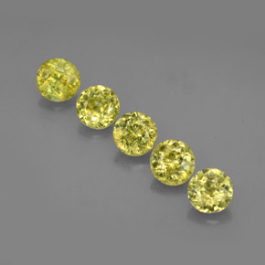 1.40 ct Green Sphene Gemstone, Sphene Gem in Round Facet Shape for Sale.