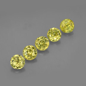 1.40 ct Green Sphene Stone, Natural Sphene in Round Facet Shape for Sale