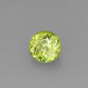 0.39 ct Green Sphene Stone, Natural Sphene in Round Facet Shape for Sale