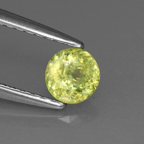 0.44 ct Green Sphene Stone, Natural Sphene in Round Facet Shape for Sale