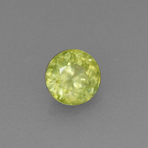 0.39 ct Green Sphene Stone, Natural Sphene in Round Facet Shape for Sale