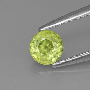 0.48 ct Green Sphene Gemstone, Sphene Gem in Round Facet Shape for Sale.