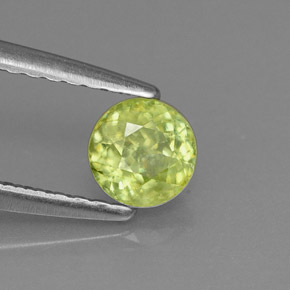 0.48 ct Green Sphene Stone, Natural Sphene in Round Facet Shape for Sale