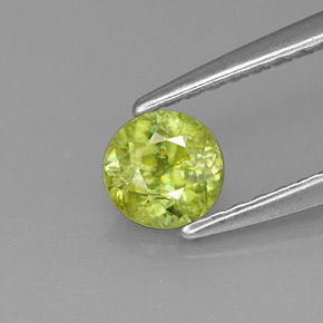 0.41 ct Green Sphene Gemstone, Sphene Gem in Round Facet Shape for Sale.