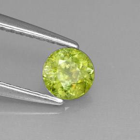 0.41 ct Green Sphene Stone, Natural Sphene in Round Facet Shape for Sale