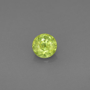 0.44 ct Green Sphene Gemstone, Sphene Gem in Round Facet Shape for Sale.