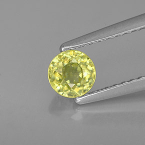 0.48 ct Green Sphene Gemstone, Sphene Gem in Round Facet Shape for Sale.