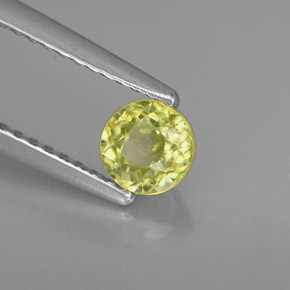 0.48 ct Green Sphene Stone, Natural Sphene in Round Facet Shape for Sale