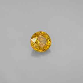 0.55 ct Yellow Sphene Stone, Natural Sphene in Round Facet Shape for Sale