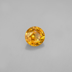 0.67 ct Orange Sphene Stone, Natural Sphene in Round Facet Shape for Sale