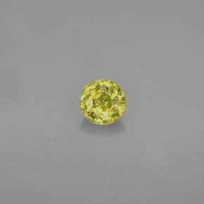 0.40 ct Yellow Sphene Gemstone, Sphene Gem in Round Facet Shape for Sale.