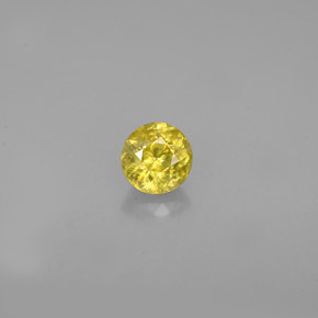 0.39 ct Yellow Sphene Gemstone, Sphene Gem in Round Facet Shape for Sale.