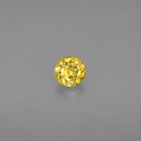 0.34 ct Yellow Sphene Gemstone, Sphene Gem in Round Facet Shape for Sale.