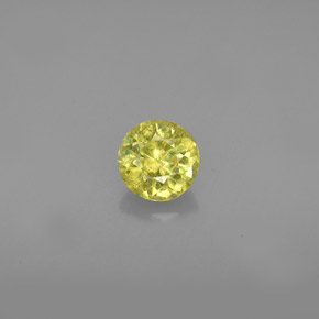 0.57 ct Green Sphene Gemstone, Sphene Gem in Round Facet Shape for Sale.
