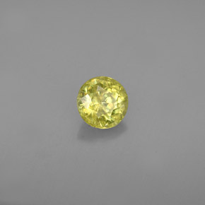 0.57 ct Green Sphene Stone, Natural Sphene in Round Facet Shape for Sale