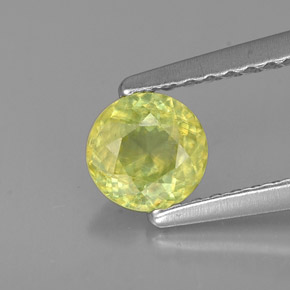 0.51 ct Green Sphene Gemstone, Sphene Gem in Round Facet Shape for Sale.
