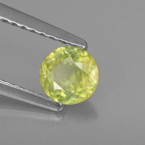 0.51 ct Green Sphene Stone, Natural Sphene in Round Facet Shape for Sale